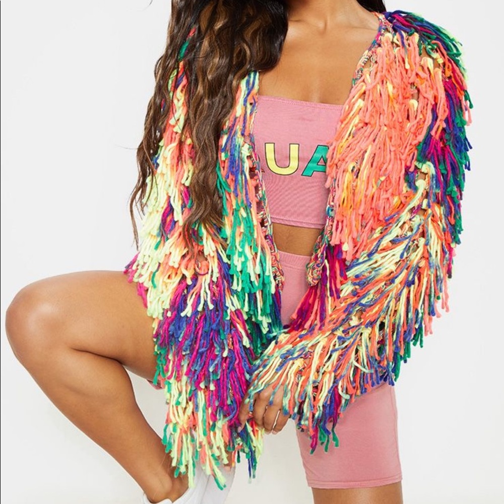 Brand New PLT colorful shaggy sweater